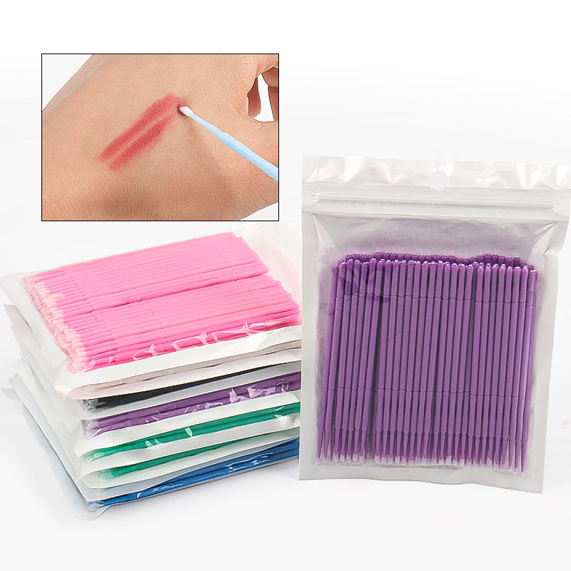 Eyelash Extension Adhesive - 100PCS/Bag Bamboo Eyelash Extension Cleaning Swabs