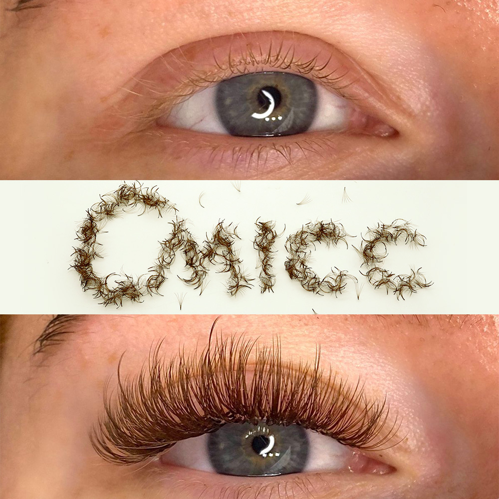 1000 Fans PBT Hybrid Brown Pre - đánh giá và giá Eyelash Extension Hybrid
