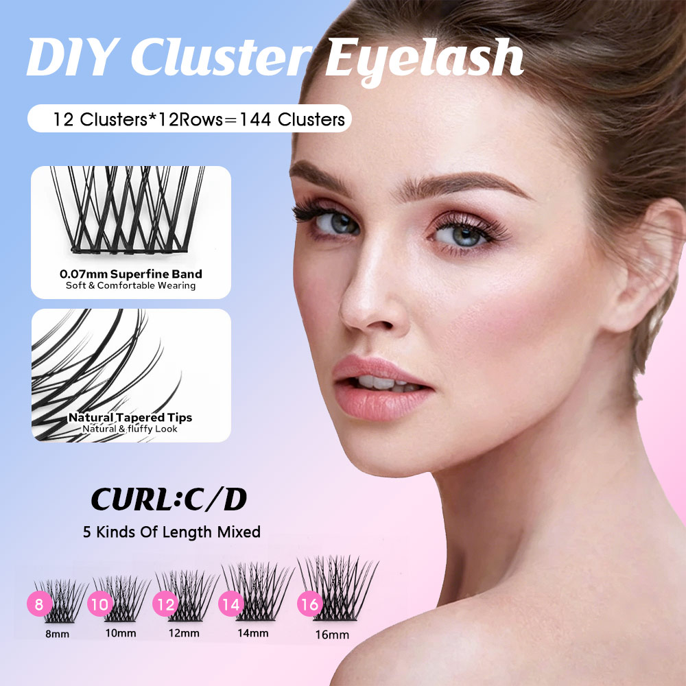 12 Rows YUANZHIJIE Premium Fau - đánh giá và giá Eyelash Extension Hybrid
