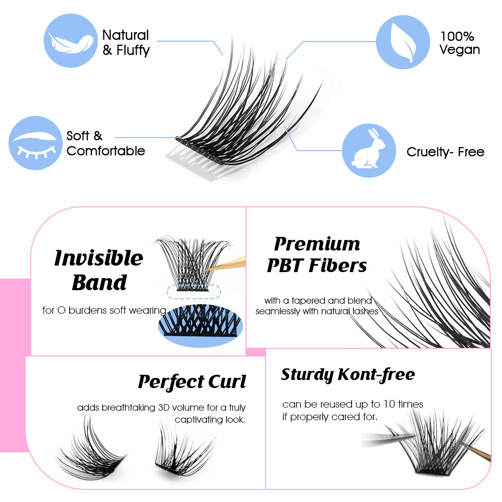 12 Rows YUANZHIJIE Premium Fau - đánh giá và giá Eyelash Extension Hybrid