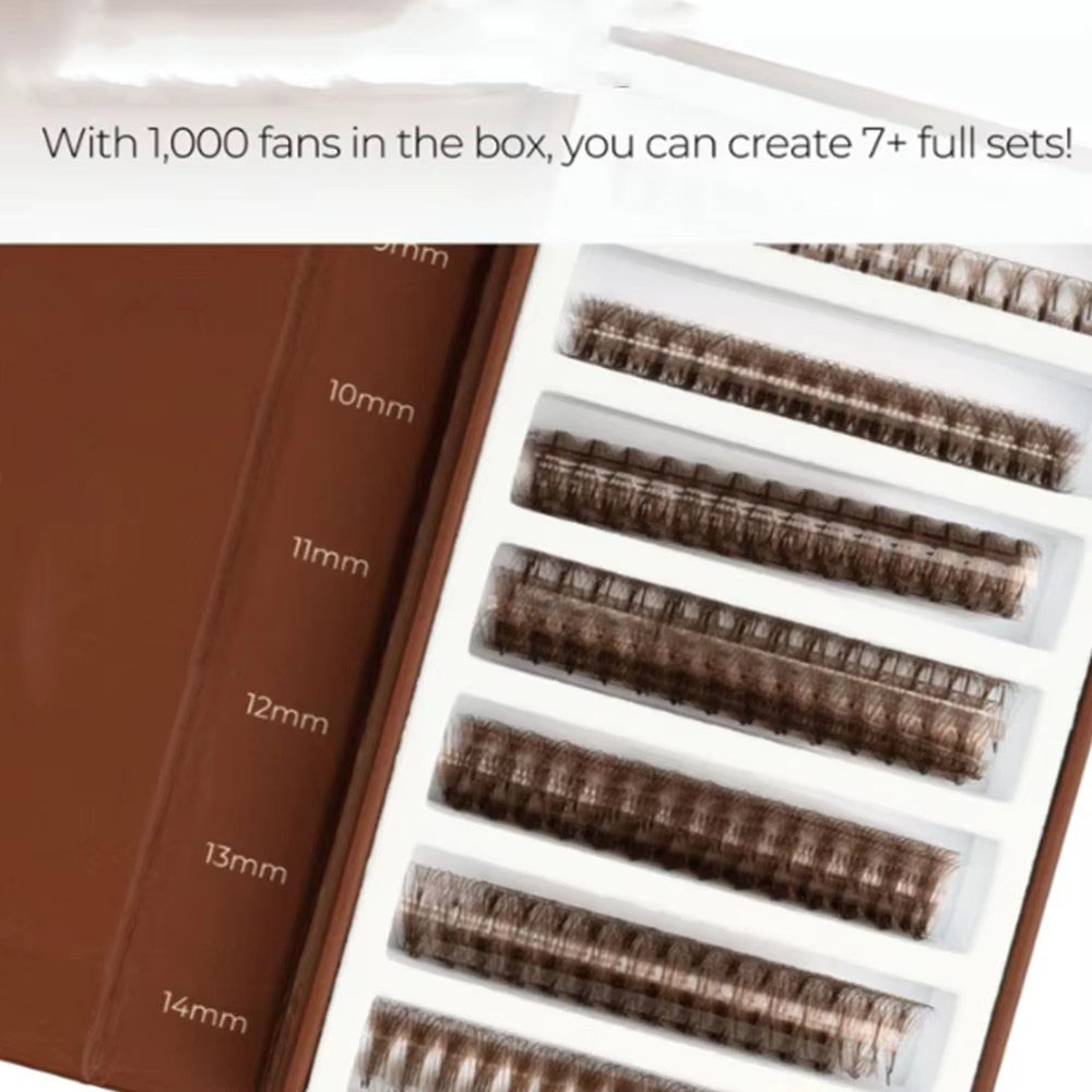 3D 6D 8D Brown Colored 1000 Fa - đánh giá và giá Eyelash Extension Hybrid