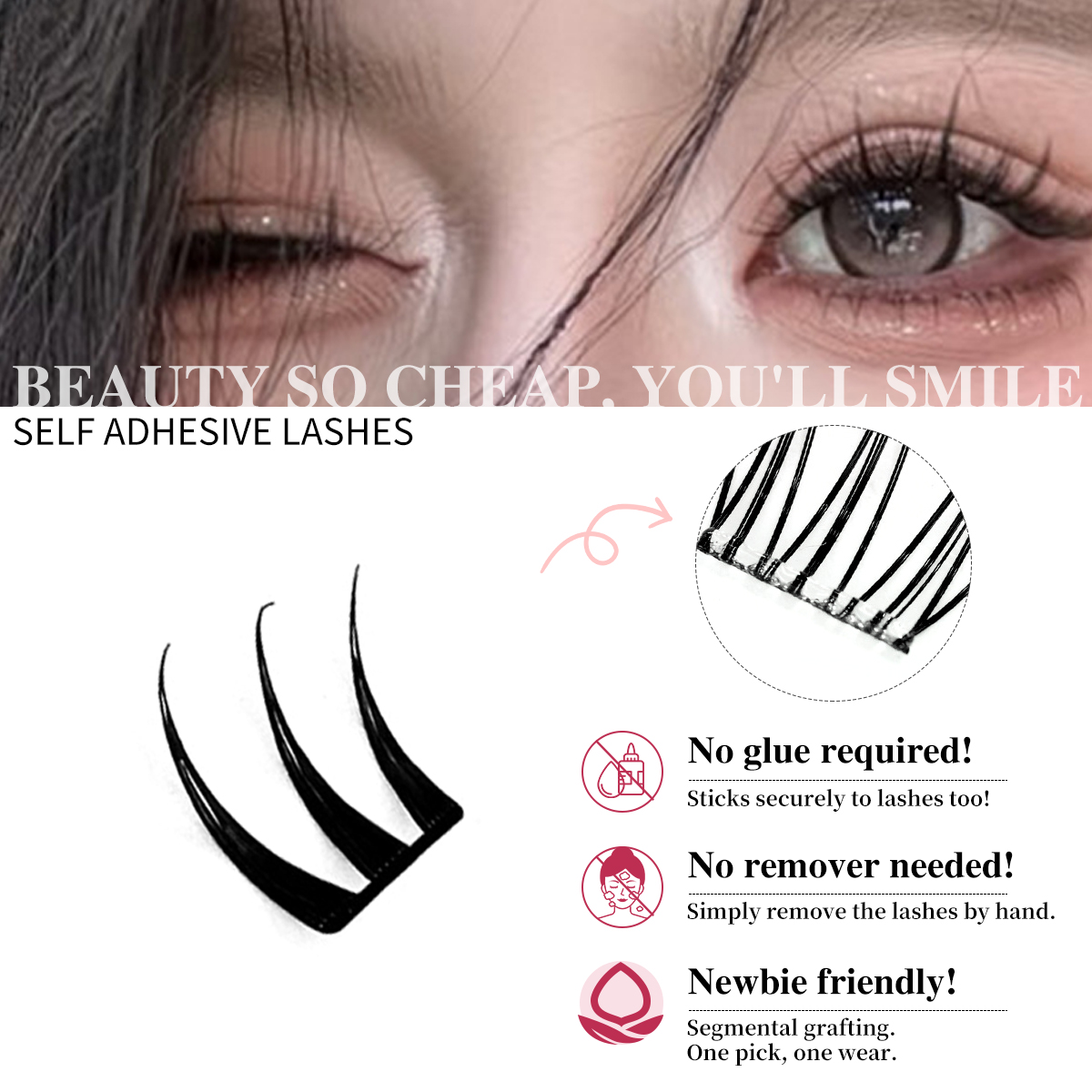 No-Glue Eyelash Clusters Ultra - đánh giá và giá Eyelash Extension Menu