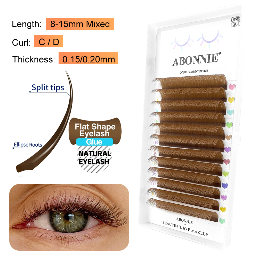 ABONNIE Brown Ellipse Flat Eye - đánh giá và giá Eyelash Extensions Classic