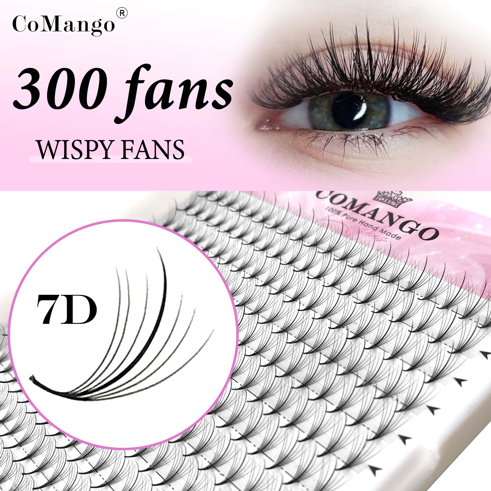 CoMango 7D Wispy Premade Fans  - đánh giá và giá Eyelash Extension Hybrid