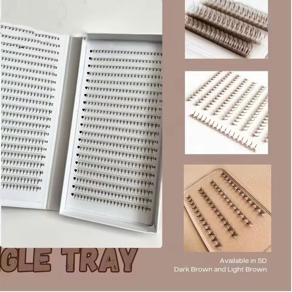 1200Fans 3D 8D 5D Brown Colore - đánh giá và giá Eyelash Extension Hybrid